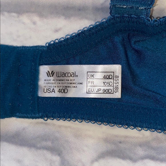 Wacoal Spot On Full Coverage Underwire Bra (Teal) Size 40D - Picture 10 of 11